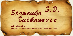 Stamenko Dulkanović vizit kartica